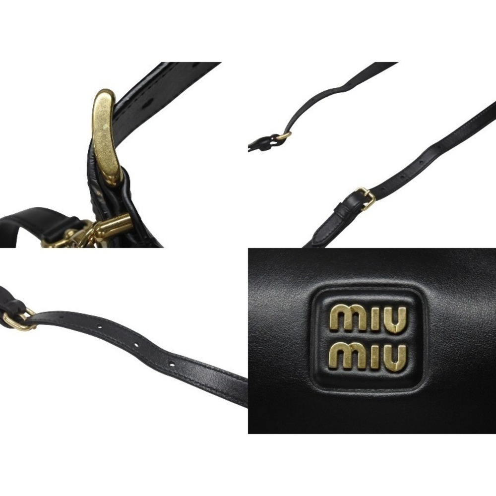 Miu Miu hobo shoulder leather handbag Miu bag black - Picture 8 of 10
